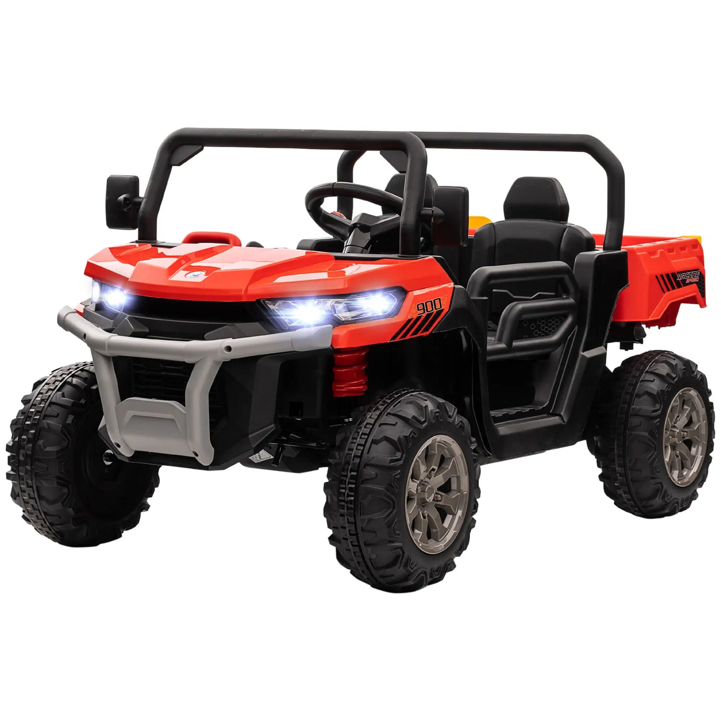 12V Ride On Car, Electric Bucket, Two-Seater, Shovel, Remote Control, Red Electric Toy Cars at Gallery Canada