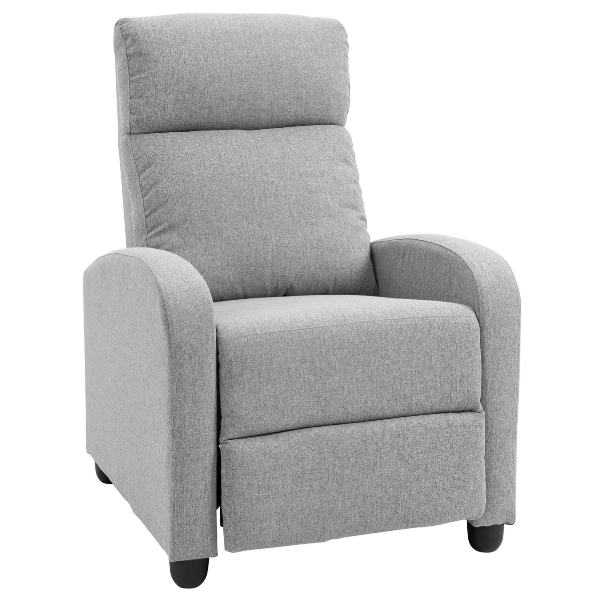 Fabric Recliner Manual Sofa Armchair, Light Grey Single Sofas at Gallery Canada