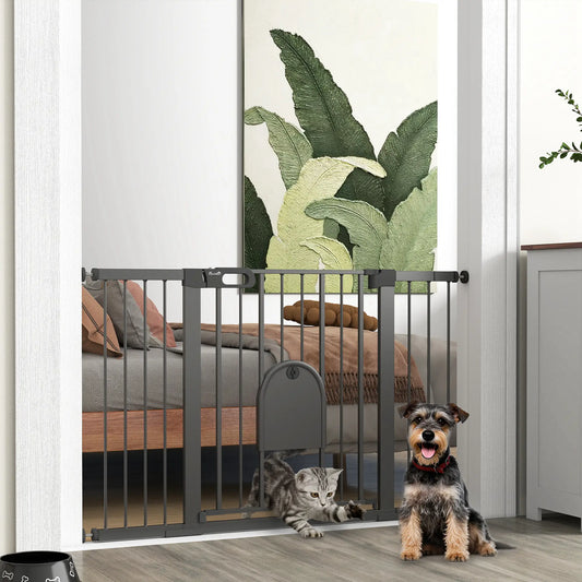 30"-52" Extra Wide Pet Gate, Small Door, 30"H, Black Houses, Kennels & Pens Black at Gallery Canada