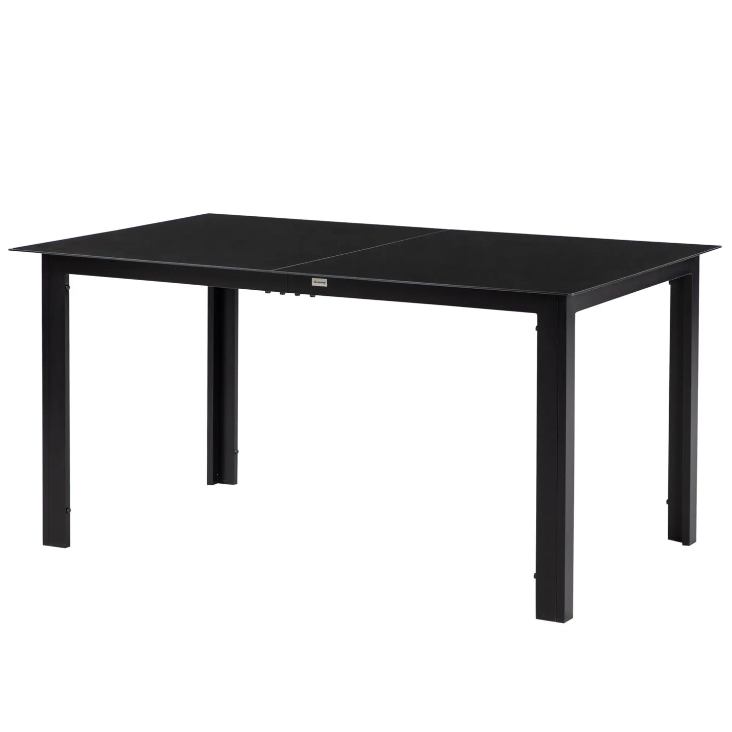 Aluminum Outdoor Dining Table, 59" x 35", Tempered Glass Top, Black Patio Dinning Tables at Gallery Canada