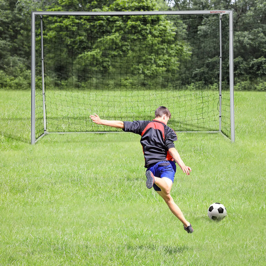 10ft x 6.5ft Soccer Goal, Soccer Net with Ground Stakes Football Grey at Gallery Canada