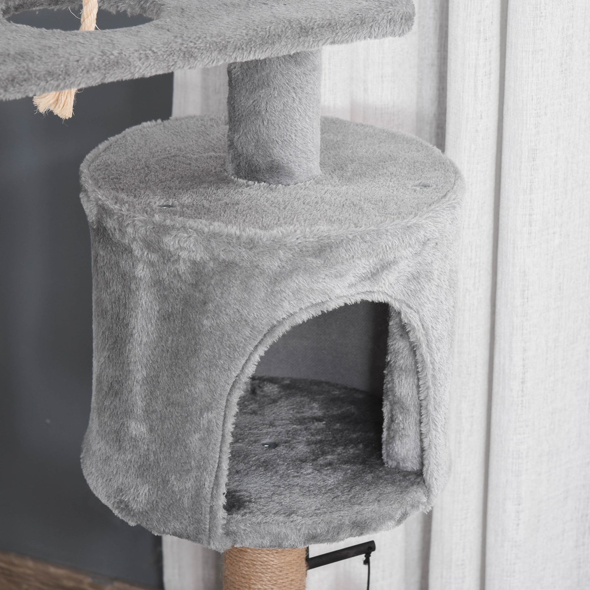 Cat Tree, 47 Inches Multi-Level Cat Tower with Scratching Post, Hammock, Cat Condo, Perch, Toy Ball, Tall Cat Tree for Indoor Cat, Grey at Gallery Canada