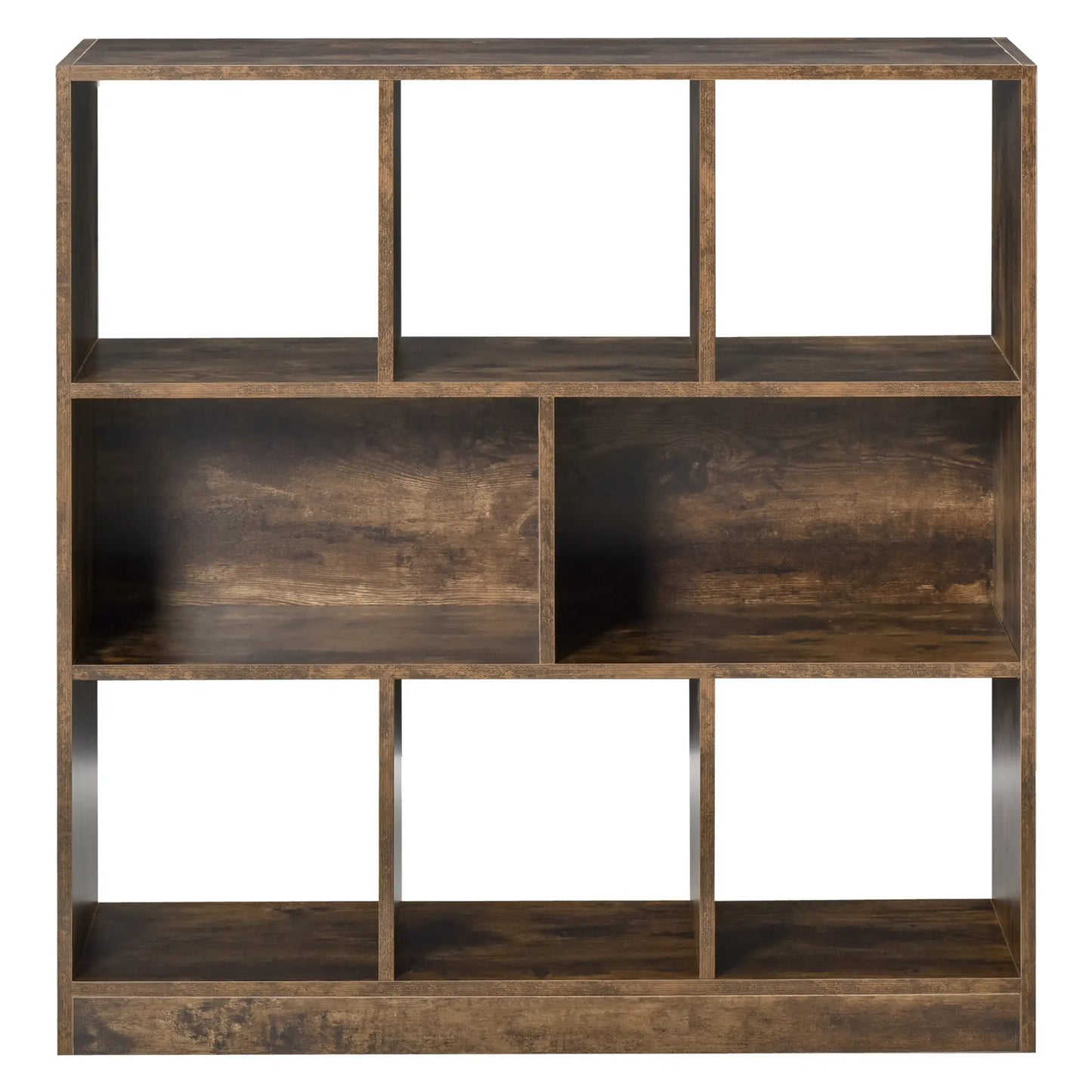 3-Tier Storage Shelf, Bookcase Display Rack, Rustic Brown Small Bookshelves at Gallery Canada