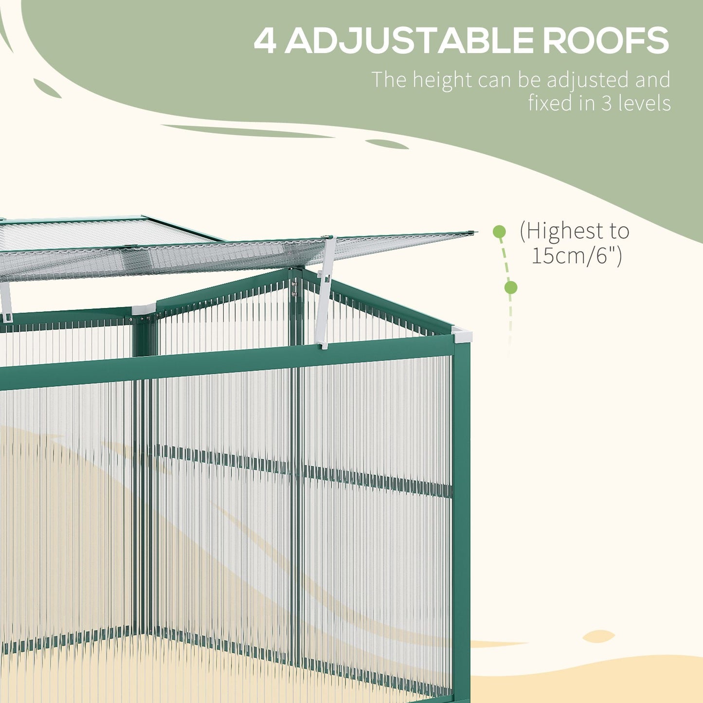 Aluminium Cold Frame Greenhouse Garden Portable Raised Planter with Openable Top, 51" x 28" x 24" at Gallery Canada