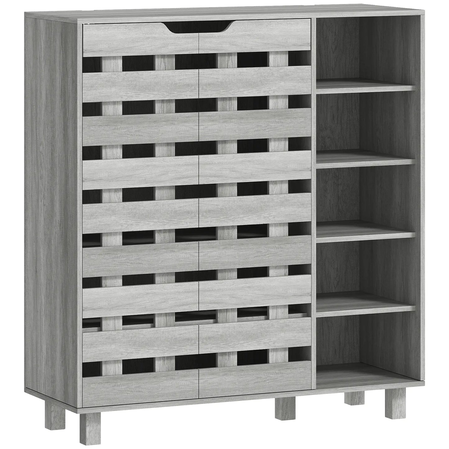 21 Pair Shoe Cabinet, 5-Tier Double Door, Light Grey Shoe Storage Cabinets & Racks at Gallery Canada