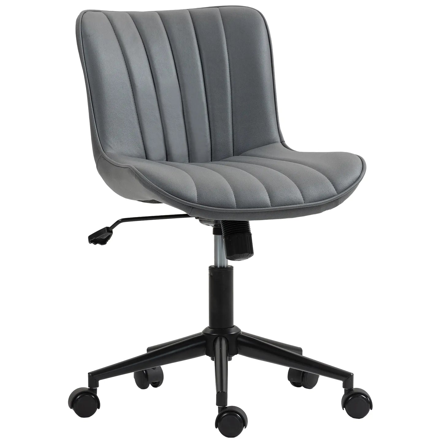 Armless Office Chair, 360° Swivel, Adjustable Height, Dark Grey Task Chairs at Gallery Canada