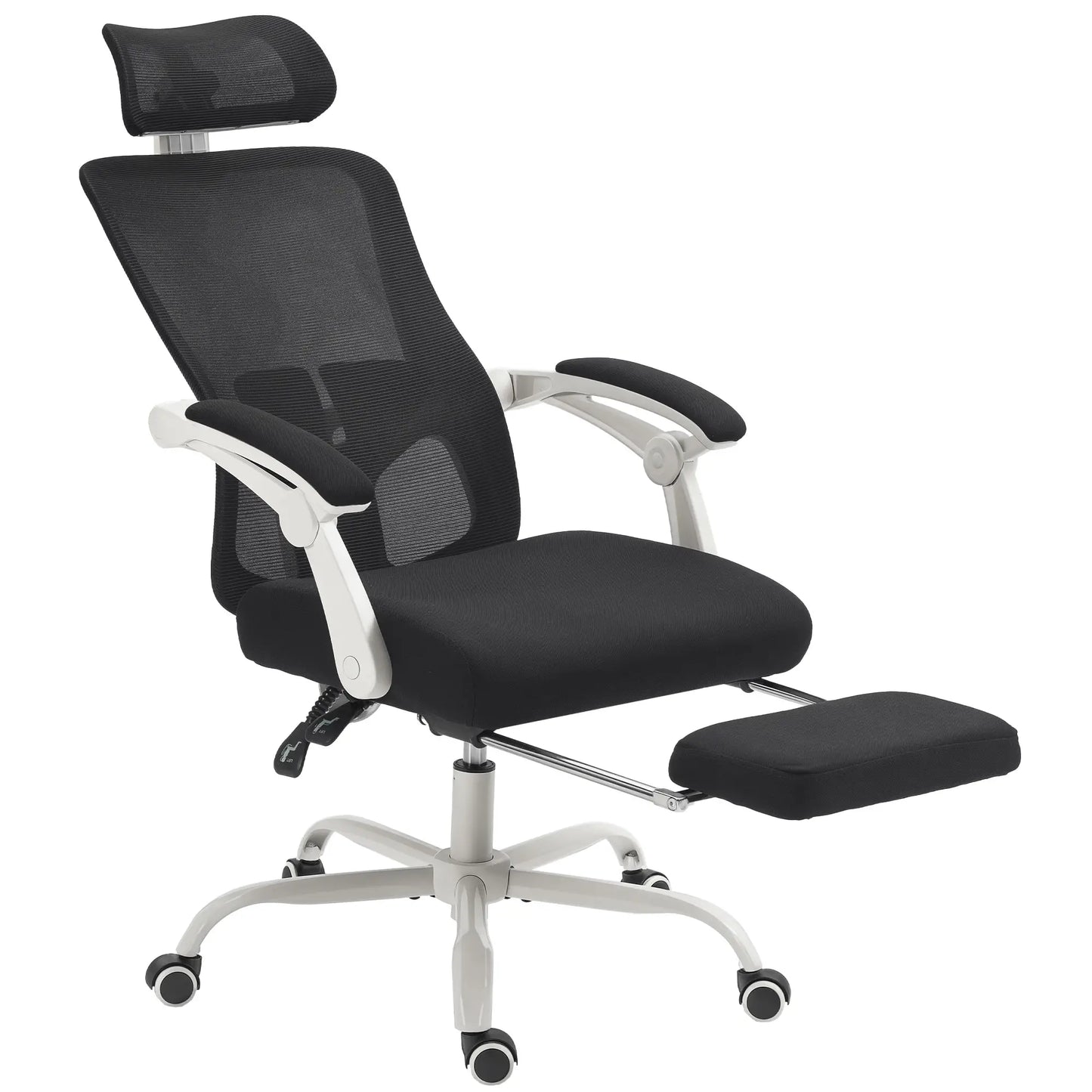 Ergonomic Office Chair, Mesh Reclining Desk Chair, Adjustable Lumbar Support, Headrest, Black Office Chairs at Gallery Canada