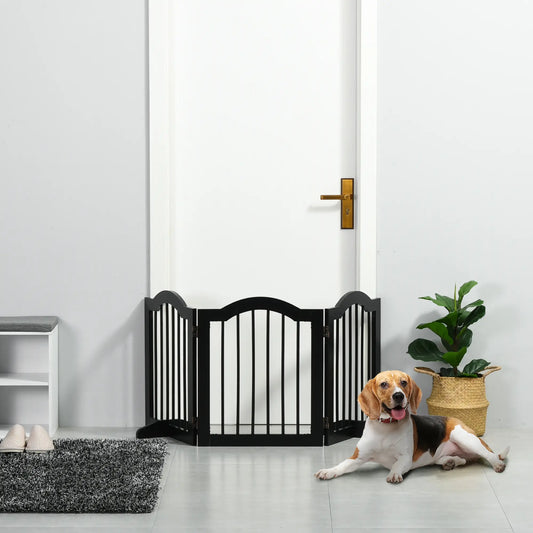 Barrière pour chien pliable 24", 3 panneaux, barrière pour animaux autoportante, noir