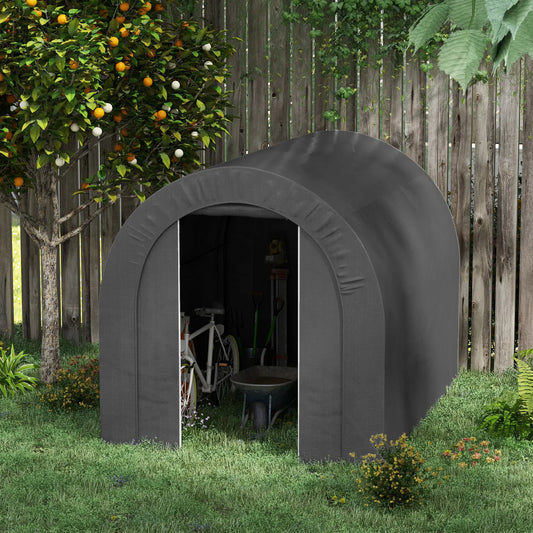 6' x 8' Outdoor Storage Shed, Heavy Duty Galvanized Steel, Dark Grey Sheds Dark Grey, Silver at Gallery Canada