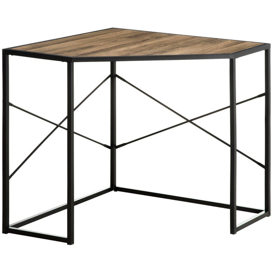 Corner Desk, Triangle Computer Desk with Steel Frame for Small Space, Corner Writing Desk for Workstation, Black at Gallery Canada
