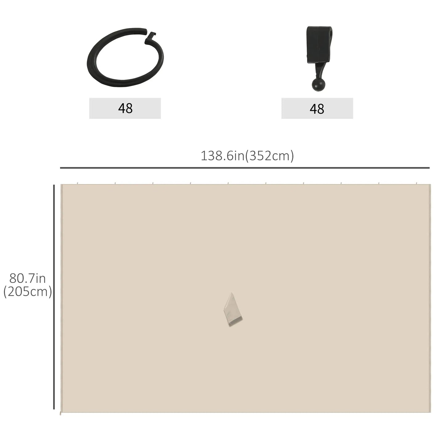 10' x 13' Gazebo Sidewall Set, 4 Panels, Hooks Included, Beige Gazebo Sidewalls at Gallery Canada