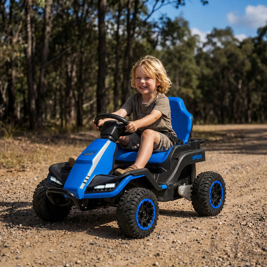 24V Kids Ride On Car, Dual Motors, Remote, Blue Electric Toy Cars Multi Colour at Gallery Canada