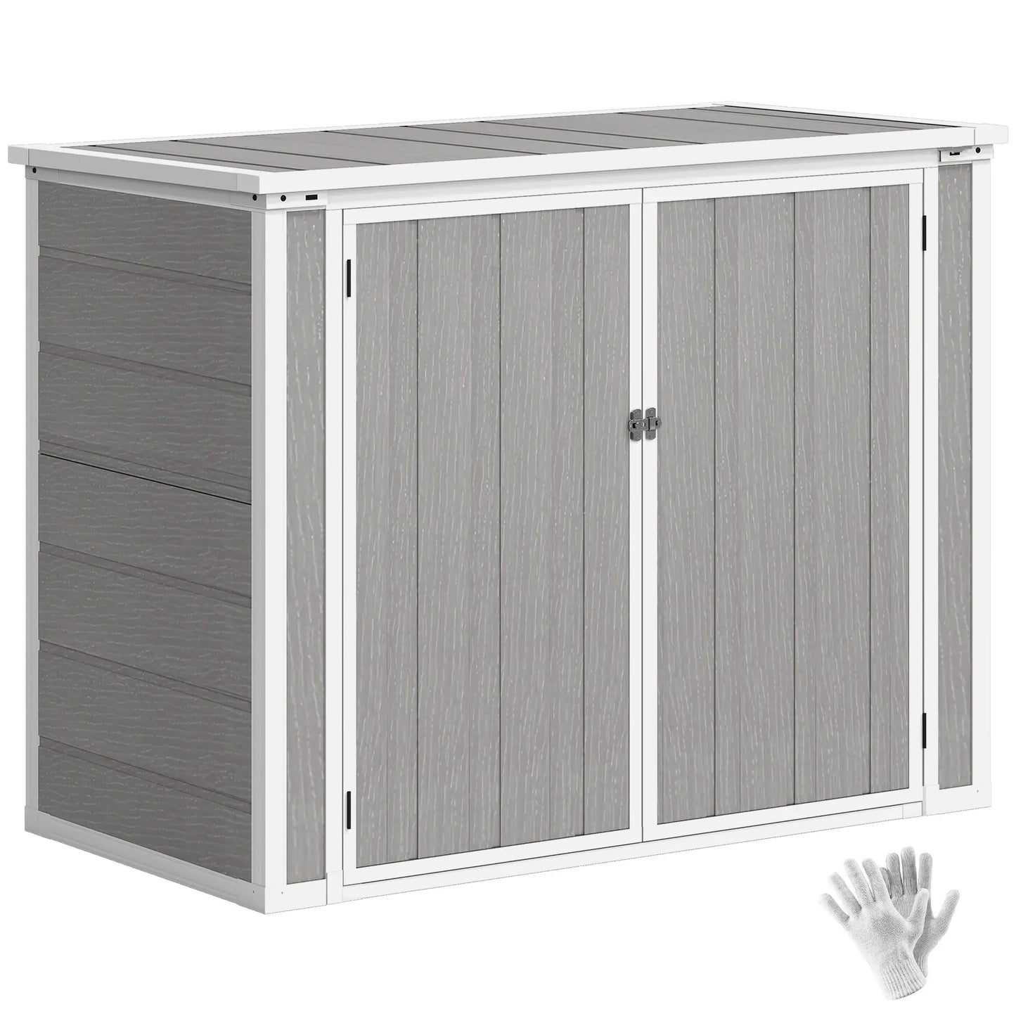 41 Cu. Ft. Outdoor Storage Shed, Horizontal Trash Can Storage, Grey Sheds at Gallery Canada