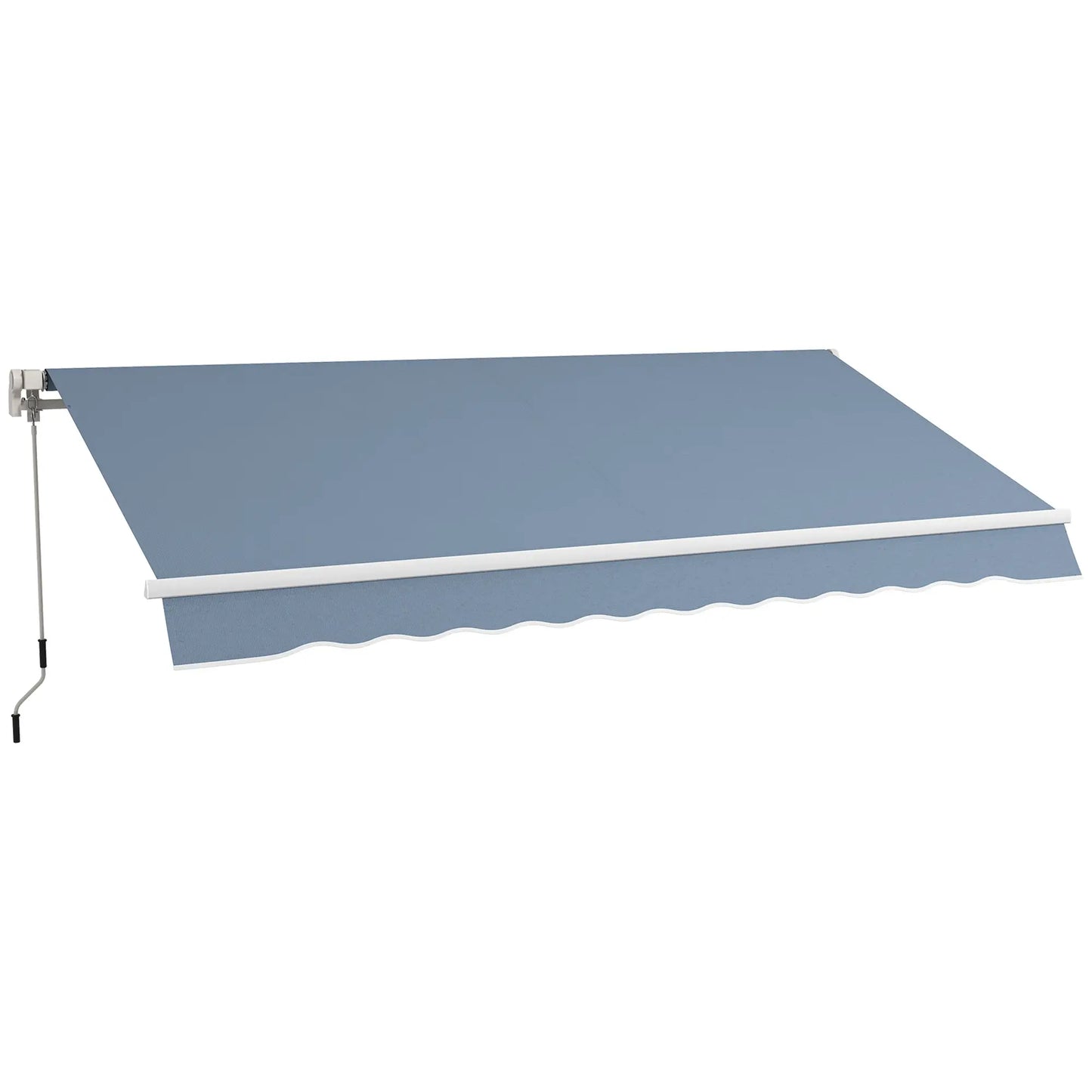 Manual Retractable Awning, 12'x10' Sunshade Shelter, Light Grey Patio Awnings at Gallery Canada