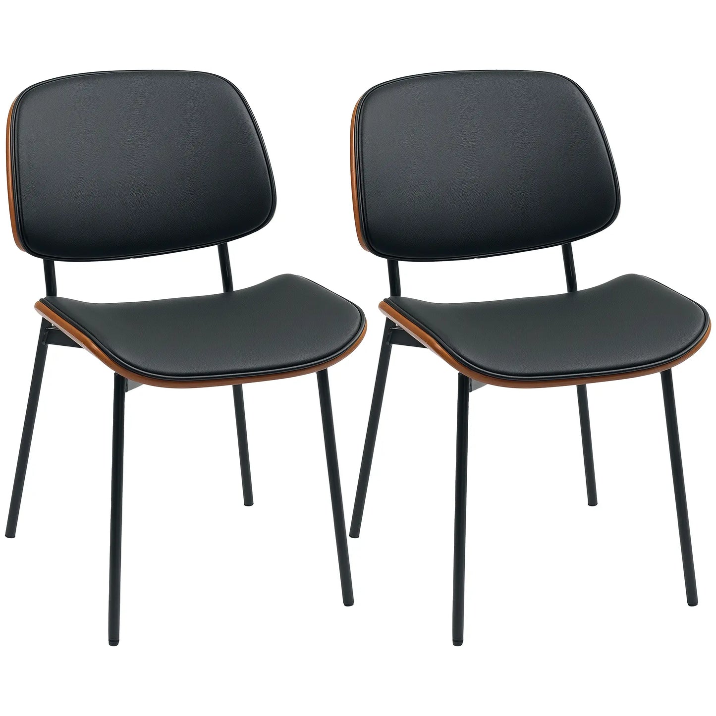 Dining Chairs Set of 2, Mid Century Modern, Bentwood Back, Metal Legs Dining Chairs at Gallery Canada