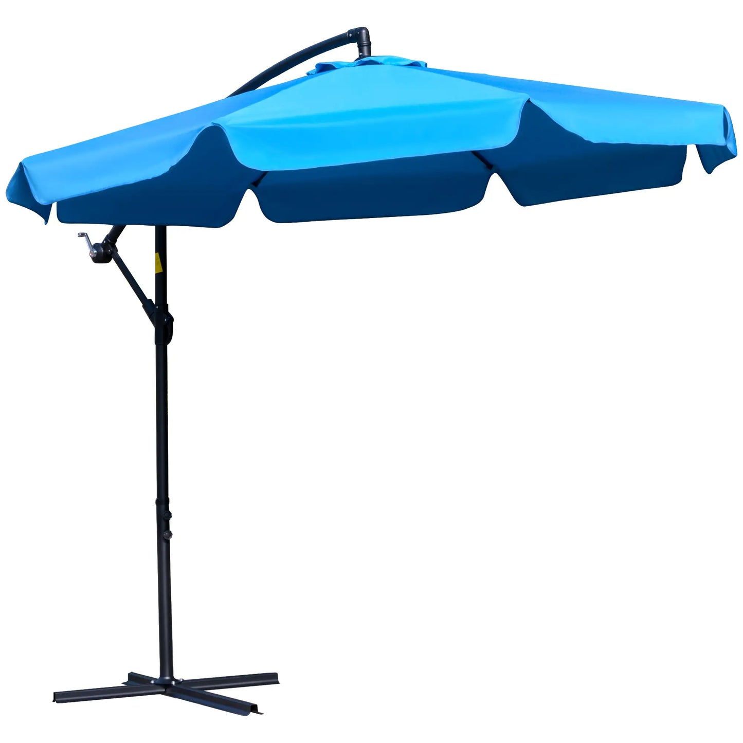 9FT Offset Hanging Patio Umbrella, Easy Tilt, Cross Base, 8 Ribs, Blue Cantilever Umbrellas at Gallery Canada