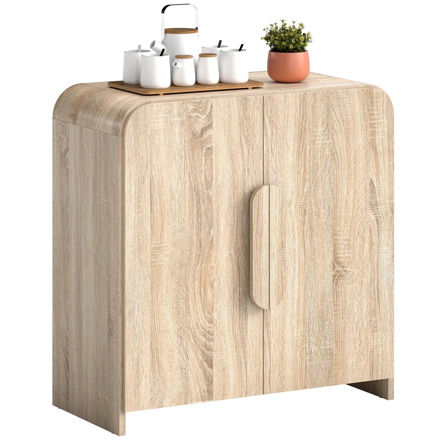 31.5" Kitchen Sideboard Cabinet, Natural Wood, Soft-Close Door, Adjustable Shelf Storage Cabinets at Gallery Canada