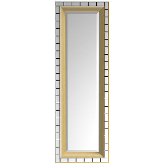 59" x 20" Modern Full Length Mirror, Wall Hang and Leaner Floor Mirror, Vertical and Horizontal, for Living Room, Bedroom, Gold - Gallery Canada