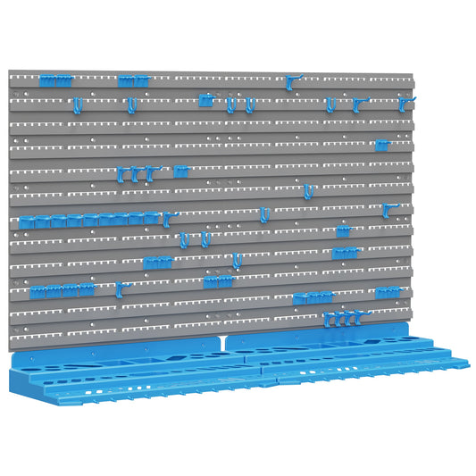 54 Piece Pegboard and Shelf Tool Organizer Wall Mounted DIY Garage Storage with 50 Hooks Blue at Gallery Canada