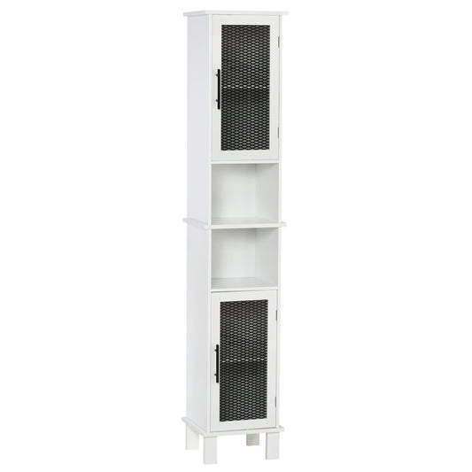 69.5"H Tall Bathroom Cabinet, Free Standing Tower Cabinet with 2 Doors, Shelves Space Saving Vertical Slim Home Storage Furniture, White - Gallery Canada