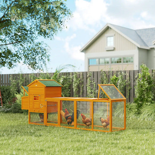 117 Extra Large Chicken Coop, Asphalt Roof, Wooden Hen House, Slide-out Tray, Quail Hutch, Nesting Box, Orange Chicken Coops Orange, Green at Gallery Canada