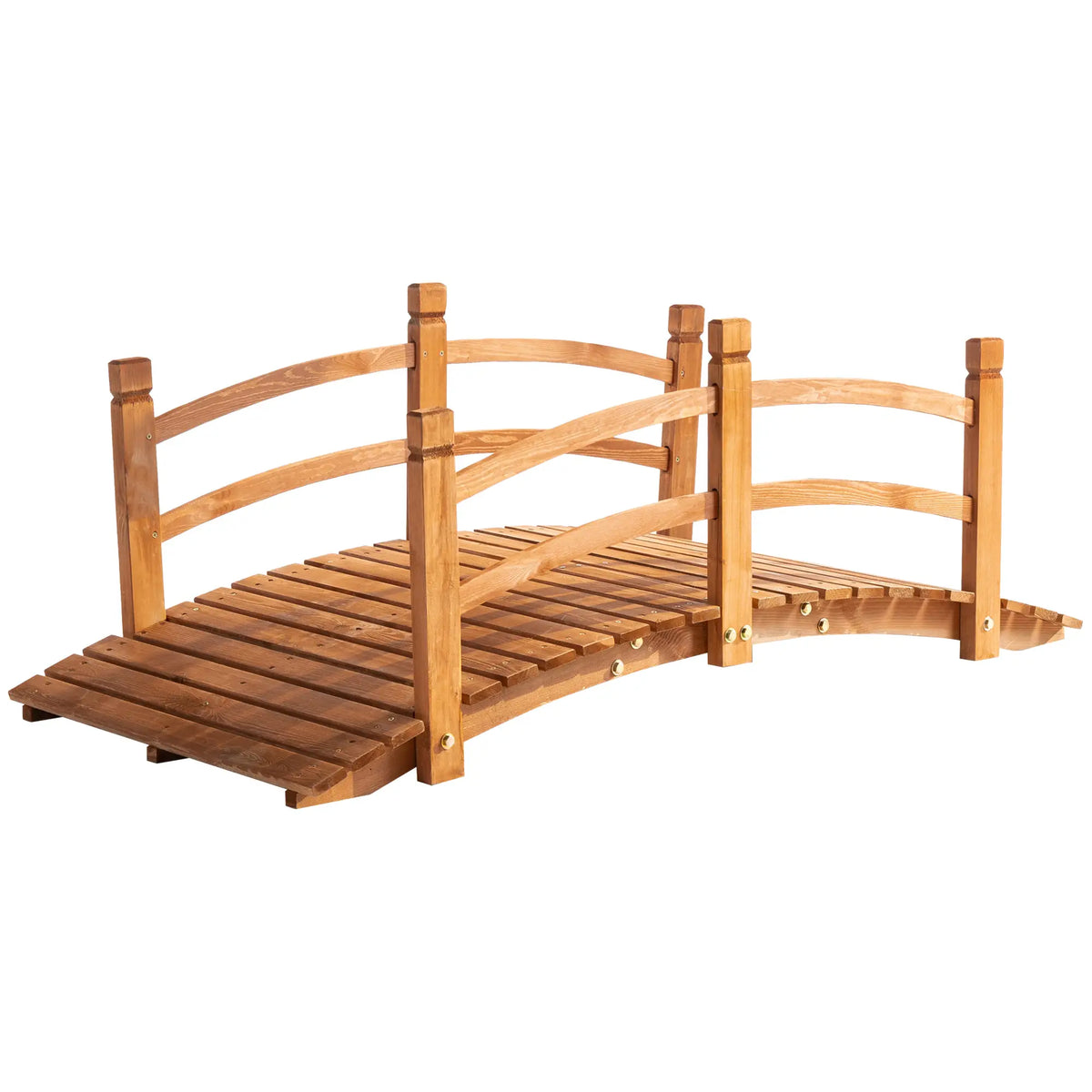 5FT Wooden Garden Bridge, Classic Arc Footbridge, Orange Garden Bridges at Gallery Canada