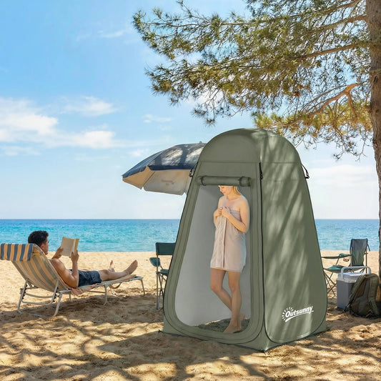 Pop Up Shower Tent, Portable Privacy Room, With Carrying Bag, Green Camping Tents Green at Gallery Canada