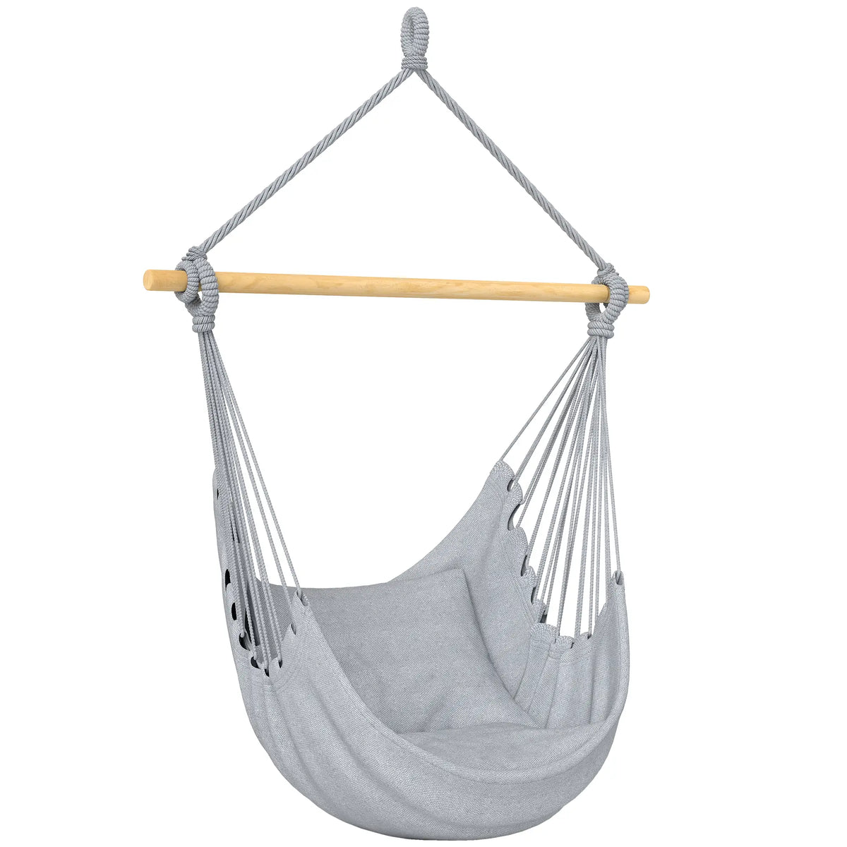 Hanging Macrame Chair With Two Seat Cushions, Grey Hanging Porch Swings at Gallery Canada