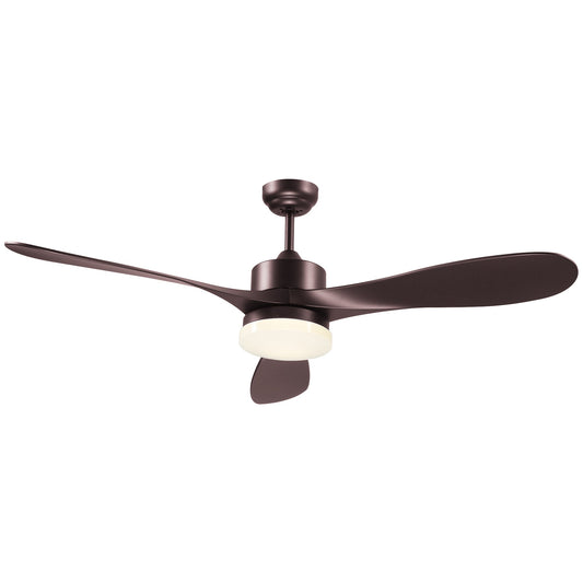 Reversible Indoor Ceiling Fan with Light, Modern Mount LED Lighting Fan with Remote Controller, for Bedroom, Living Room, Brown - Gallery Canada