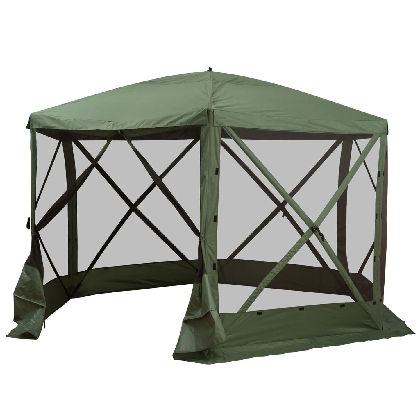 12' x 12' Hexagon Pop Up Screen Tent, Camping Shelter, Green Pop Up Canopies at Gallery Canada