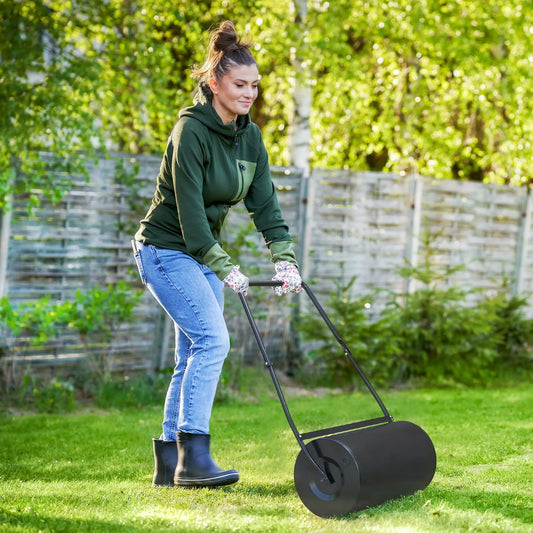 22 Heavy Duty Lawn Roller, 12 Gal Water/Sand, Black Lawn Rollers Black at Gallery Canada