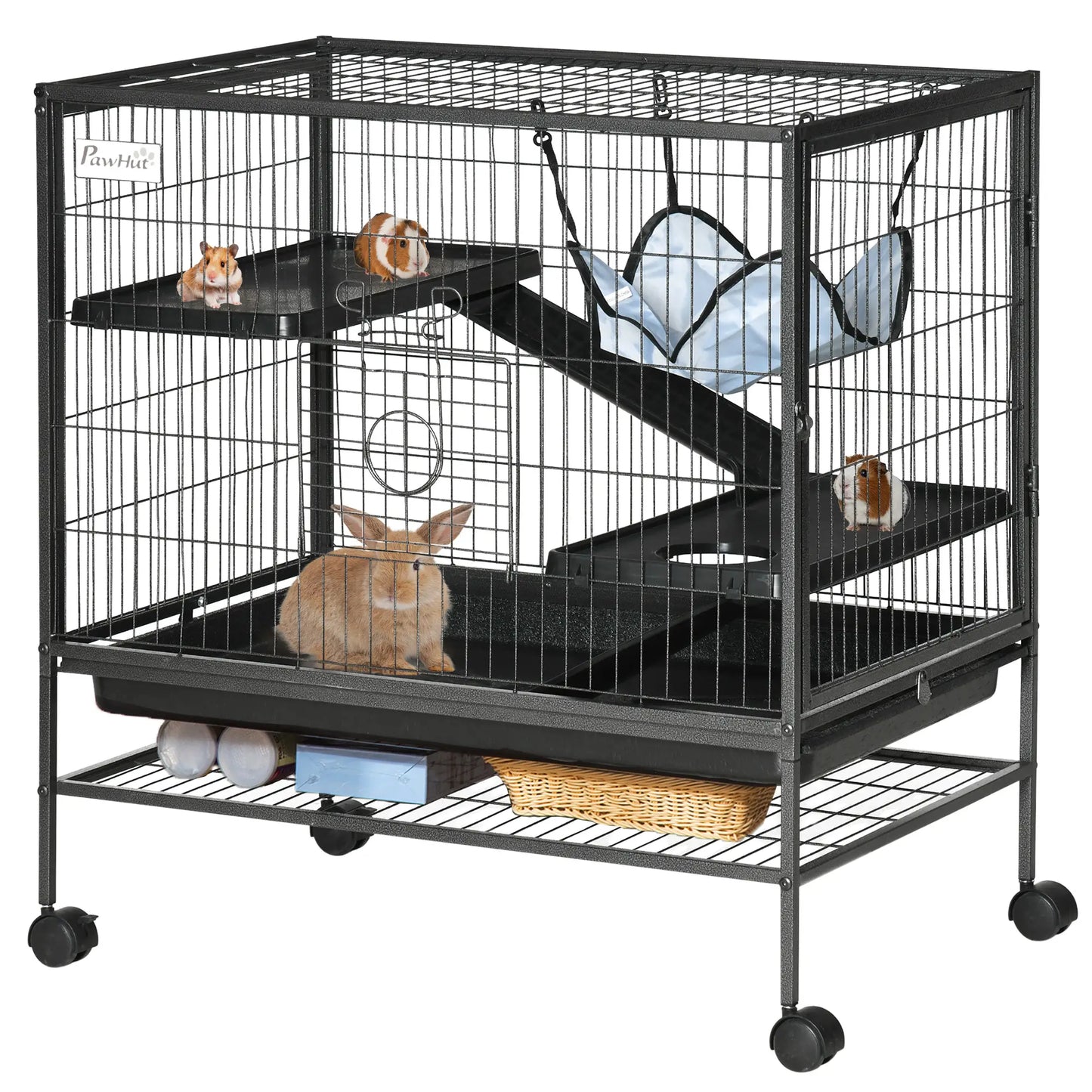 Small Animal Cage, 3-Tier Ferret Cage with Hammock, Removable Tray Houses & Habitats at Gallery Canada