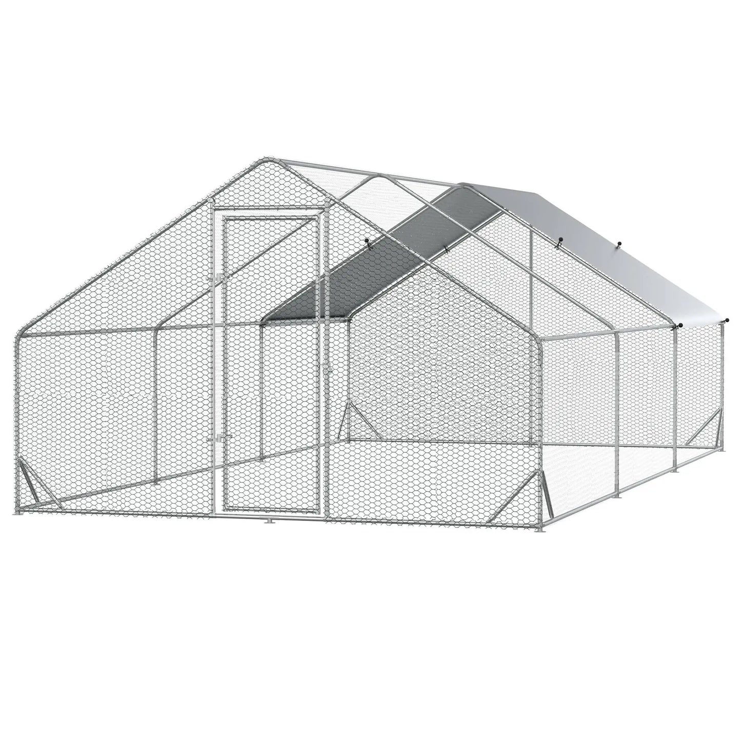 9.8' x 19.7' x 6.6' Chicken Coop, Outdoor Hen House With Cover Chicken Coops at Gallery Canada