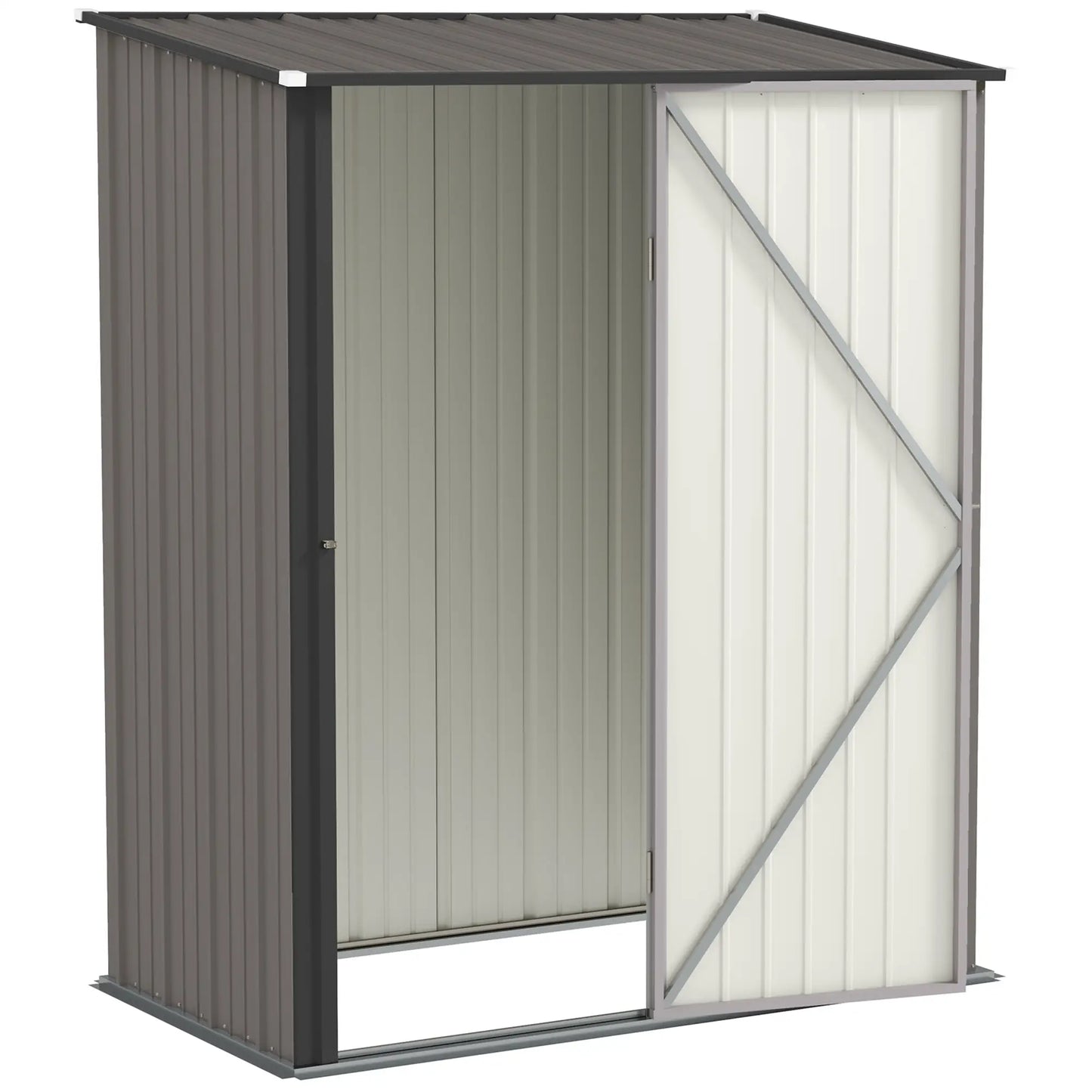 5' x 3' Outdoor Storage Shed, Steel Garden Shed, Lockable Door, Light Grey Sheds at Gallery Canada