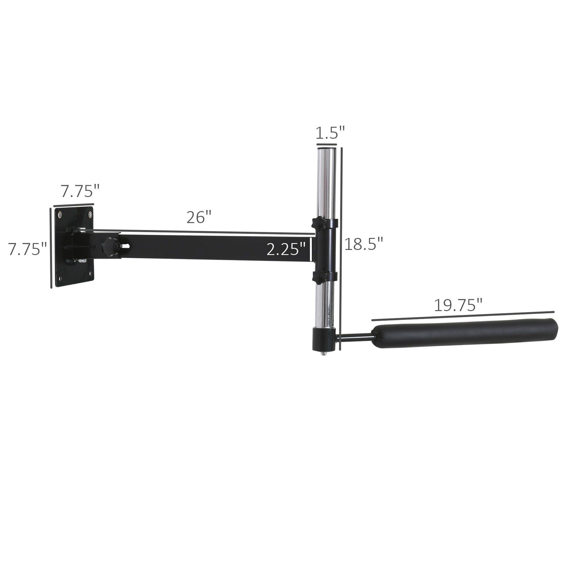 Wall Mount Reflex Bar Trainer, MMA Boxing Speed Trainer with Punching Boxing Bar, Height Adjustable, Black at Gallery Canada