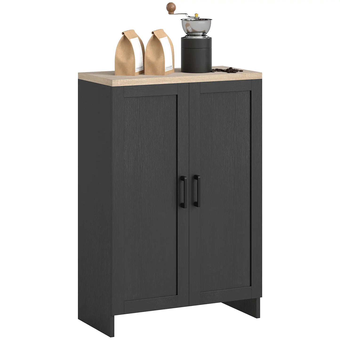 Modern Storage Cabinet, Adjustable Shelf, 23.6" x 11.8" x 35.4", Black Storage Cabinets at Gallery Canada