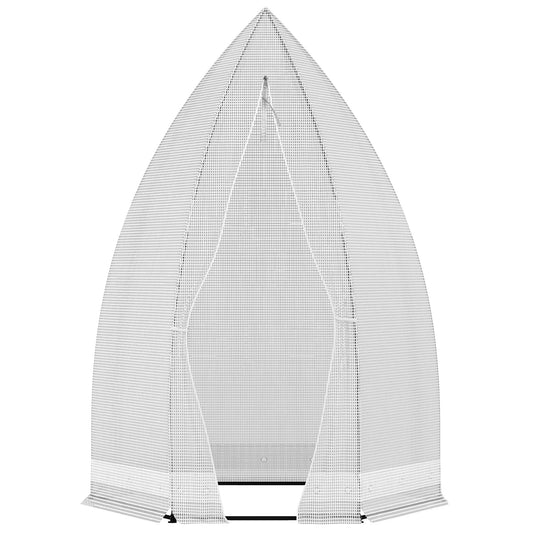 55" x 55" x 71" Greenhouse Portable Hot House for Plants with Zippered Door for Outdoor, Garden, Patio, White - Gallery Canada