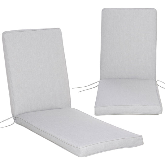 Set of 2 Chaise Lounge Cushions, 72'' x 21.75'' Lounge Chair Cushions, Patio Furniture Cushions w/ Non-Slip Ties, Zipper and Fade-resistant Olefin Fabric Cover at Gallery Canada