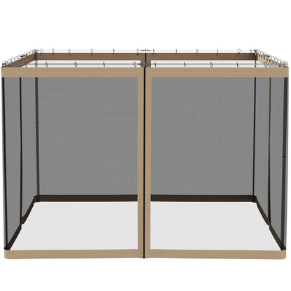 Replacement Mosquito Netting for Gazebo 10' x 10' Black Screen Walls for Canopy with Zippers for Parties and Outdoor Activities, Khaki at Gallery Canada