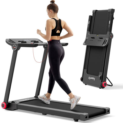 3.75HP Folding Treadmill Electric Running Machine with Bluetooth APP Self-standing - Gallery Canada