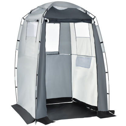 60" x 60" x 82" Shower Tent Extra Wide Changing Room Privacy Portable Camping Shelters with Windows &; Floor Mat, Black &; White at Gallery Canada