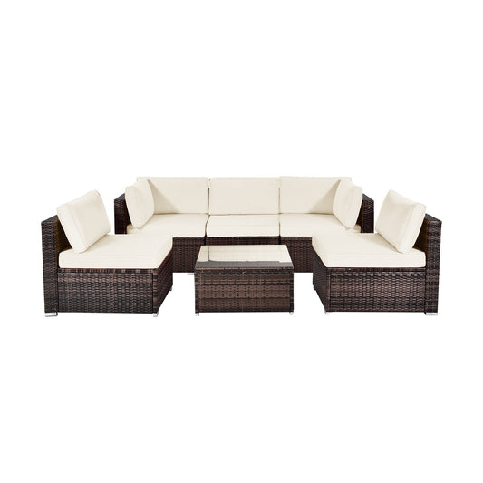 6 Pieces Patio Rattan Furniture Set with Cushions at Gallery Canada