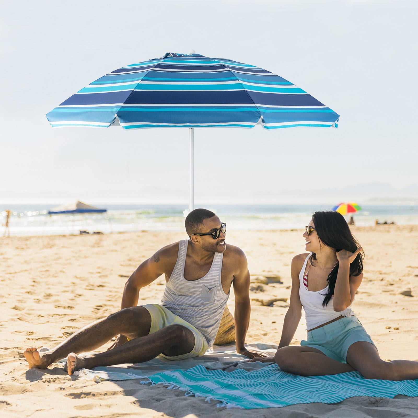 6.5 Feet Patio Beach Umbrella with Waterproof Polyester Fabric - Gallery Canada