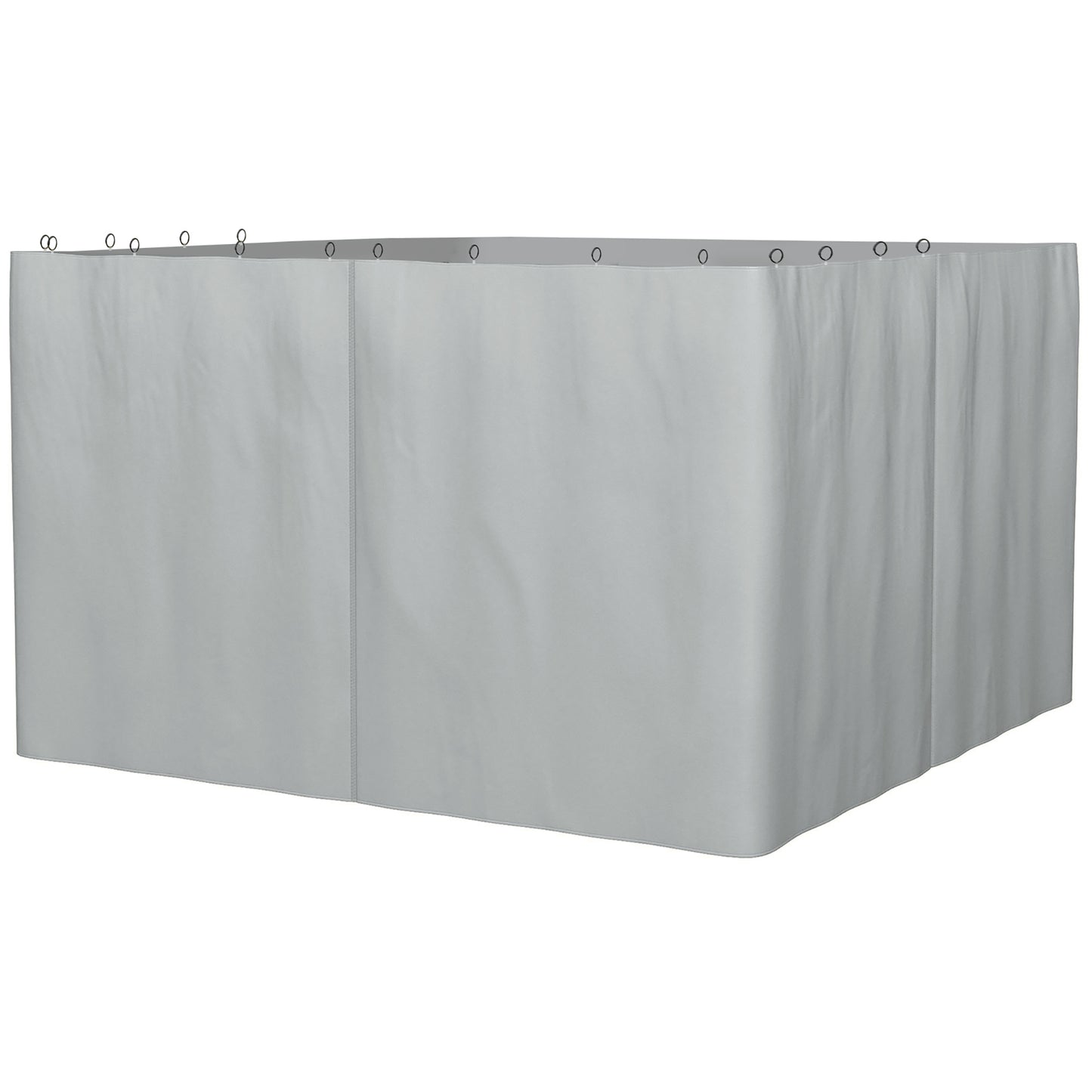 Replacement Gazebo Curtains with Zipper, 4-Panel Universal Gazebo Privacy Sidewall for Most 10' x 13' Gazebo Canopy Pavillion, Hooks/C-Rings Included, Grey at Gallery Canada