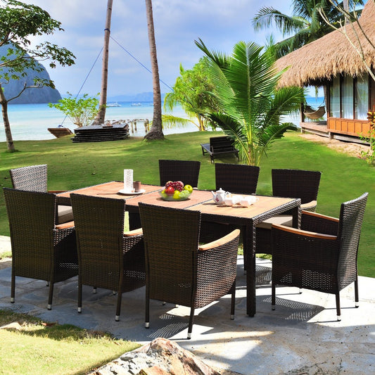 9 Piece Outdoor Dining Set with Umbrella Hole at Gallery Canada