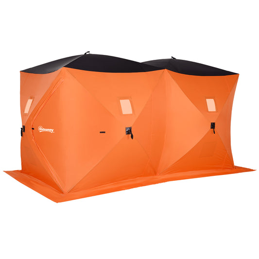 8-Person Pop-up Ice Fishing Shelter, Portable Ice Fishing Tent with Ventilation Windows and Carrying Bag, for Low-Temp -22℉ - Gallery Canada