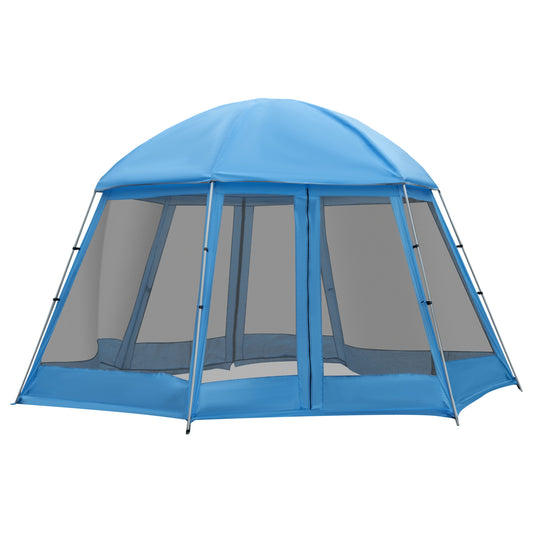 Camping Tent for 6-8 Person, Portable Family Tent with Carrying Bag, Easy Set Up for Hiking and Outdoor, Blue - Gallery Canada