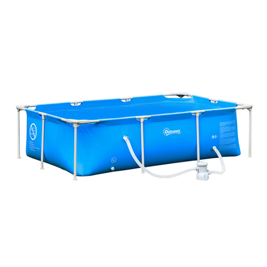 8.3ft x 5ft x 26in Frame Above Ground Swimming Pool Set with Filter Pump Filter Cartridge Reinforced Sidewalls Blue - Gallery Canada