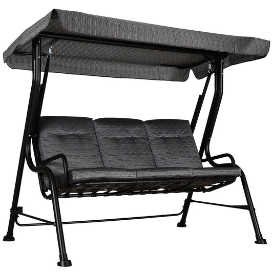 3-Person Porch Swing Patio Swing Chair with Canopy for Patio, Garden, Backyard, Poolside, Grey at Gallery Canada