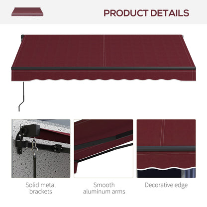 8' x 6.5' Retractable Awning, 280gsm UV Resistant Sunshade Shelter, for Deck, Balcony, Yard, Wine Red at Gallery Canada